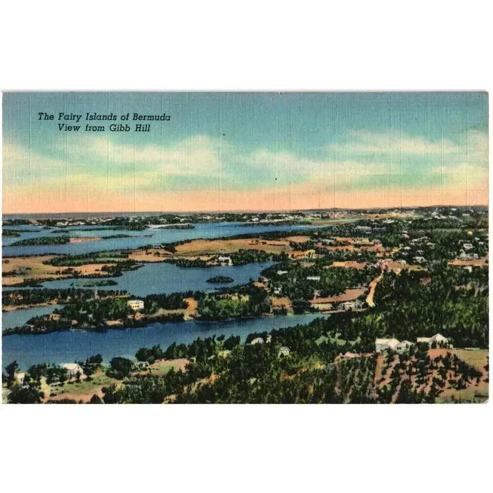 No. 252 The Fairy Islands of Bermuda View From Gibb Hill Postcard